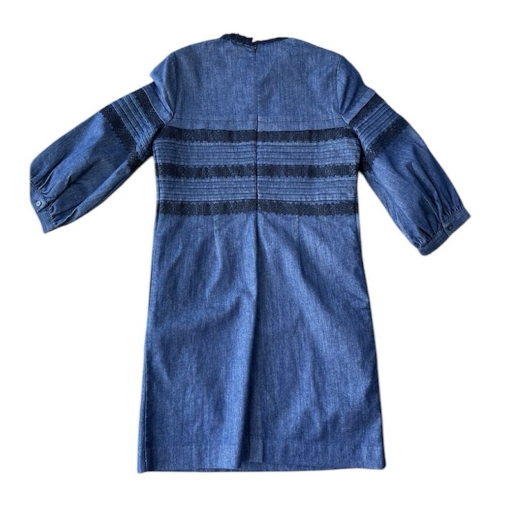 Banana Republic Pintuck & Lace Shift Dress,‎ Rinse Size 8 - Picture 6 of 9